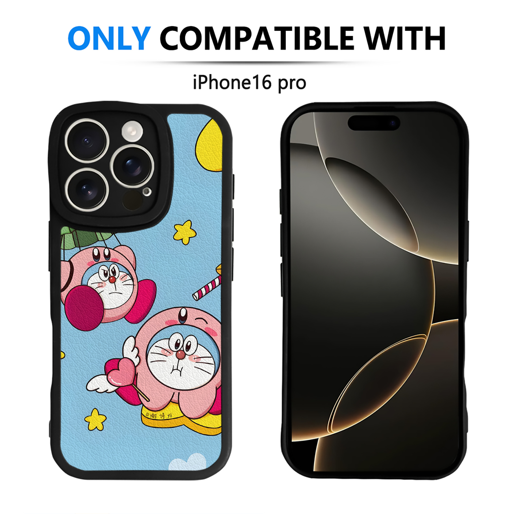 （画像用） ドラえもん Doraemon 【iPhone 16シリーズ対応】シリコンスマホケース（レザー調） 材質：シリコン